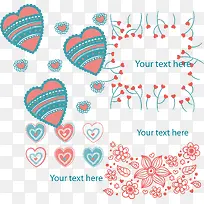 4款彩绘爱心背景矢量素材-空若网 4款彩绘爱心背景矢量素材-空若网