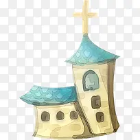 卡通手绘教堂-空若网 卡通手绘教堂-空若网