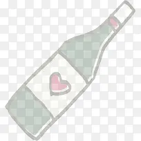 可爱手绘爱心装饰红酒瓶-空若网 可爱手绘爱心装饰红酒瓶-空若网