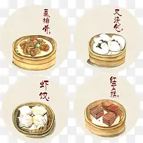 蒸笼食物手绘素材图片-空若网 蒸笼食物手绘素材图片-空若网