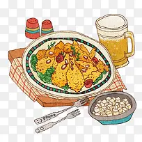 手绘炸鸡块-空若网 手绘炸鸡块-空若网