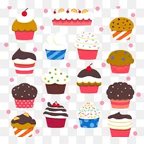 扁平化卡通纸杯蛋糕-空若网 扁平化卡通纸杯蛋糕-空若网