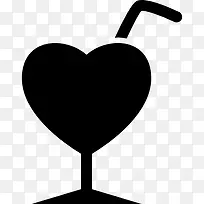 心形的玻璃吸管图标-空若网 心形的玻璃吸管图标-空若网