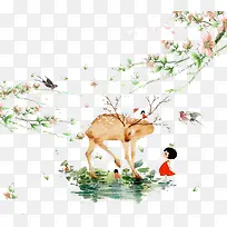 手绘卡通女孩素材-空若网 手绘卡通女孩素材-空若网