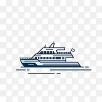 手绘扁平轮船-空若网 手绘扁平轮船-空若网