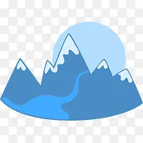 扁平化蓝色山坡-空若网 扁平化蓝色山坡-空若网