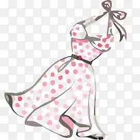 矢量挂脖波点吊带裙素材-空若网 矢量挂脖波点吊带裙素材-空若网