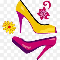 时尚高跟鞋矢量图-空若网 时尚高跟鞋矢量图-空若网