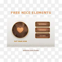 棕色按钮工具UI设计PSD下载-空若网 棕色按钮工具UI设计PSD下载-空若网