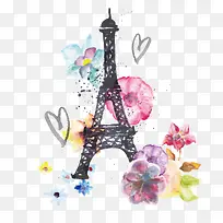 矢量彩绘埃菲尔铁塔-空若网 矢量彩绘埃菲尔铁塔-空若网