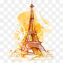 矢量埃菲尔铁塔插画-空若网 矢量埃菲尔铁塔插画-空若网