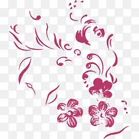 中秋节紫红色水彩花朵-空若网 中秋节紫红色水彩花朵-空若网