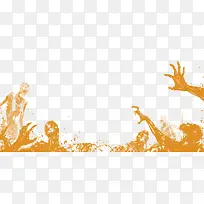 橙色简约果汁人影效果元素-空若网 橙色简约果汁人影效果元素-空若网