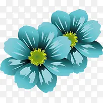 蓝色花朵矢量图-空若网 蓝色花朵矢量图-空若网