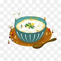 手绘食物一碗年糕-空若网 手绘食物一碗年糕-空若网