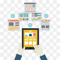 网络信息浏览扁平化素材-空若网 网络信息浏览扁平化素材-空若网