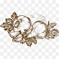 手绘食物蒜-空若网 手绘食物蒜-空若网