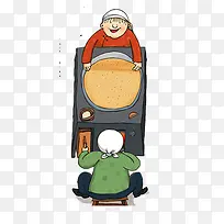 摊煎饼插画-空若网 摊煎饼插画-空若网