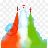 彩色飞机尾气-空若网 彩色飞机尾气-空若网