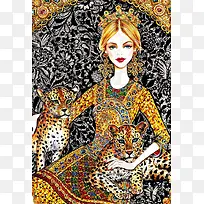 金发女孩插画-空若网 金发女孩插画-空若网