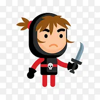 手绘卡通女士拿刀-空若网 手绘卡通女士拿刀-空若网