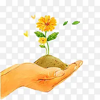 手绘手捧花卉-空若网 手绘手捧花卉-空若网