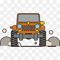 沙尘滚滚的橙色车-空若网 沙尘滚滚的橙色车-空若网