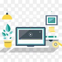 矢量阳光照进工作台-空若网 矢量阳光照进工作台-空若网