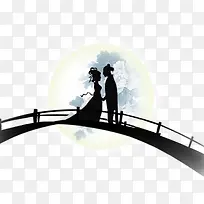 黑白七夕牛郎织女-空若网 黑白七夕牛郎织女-空若网