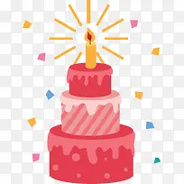 红色三层生日蛋糕-空若网 红色三层生日蛋糕-空若网