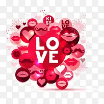 爱泡沫情人节矢量图-空若网 爱泡沫情人节矢量图-空若网
