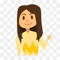 矢量卡通扁平化招手美女-空若网 矢量卡通扁平化招手美女-空若网