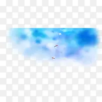 手绘水彩画天空中的蜻蜓-空若网 手绘水彩画天空中的蜻蜓-空若网