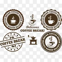 矢量复古咖啡图标-空若网 矢量复古咖啡图标-空若网