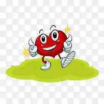 卡通草地上的爱心-空若网 卡通草地上的爱心-空若网