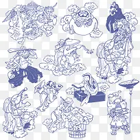 神话人物插画矢量素材-空若网 神话人物插画矢量素材-空若网