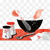 创意手绘饭碗做饭-空若网 创意手绘饭碗做饭-空若网