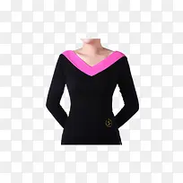 红舞鞋丝光棉双V拼色长袖上衣瑜-空若网 红舞鞋丝光棉双V拼色长袖上衣瑜-空若网