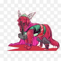 红色狗狗插画-空若网 红色狗狗插画-空若网