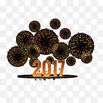矢量烟花和2017字体设计-空若网 矢量烟花和2017字体设计-空若网