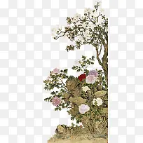 白色小花复古大树-空若网 白色小花复古大树-空若网