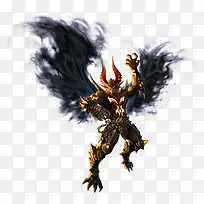 蓝色烟雾翅膀游戏人物-空若网 蓝色烟雾翅膀游戏人物-空若网