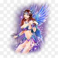 蓝色性感翅膀游戏人物-空若网 蓝色性感翅膀游戏人物-空若网