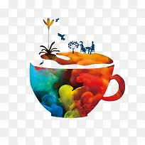 抽象咖啡杯-空若网 抽象咖啡杯-空若网