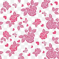 玫瑰矢量花纹背景-空若网 玫瑰矢量花纹背景-空若网