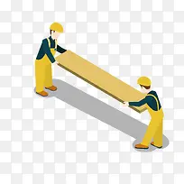 黄色工人搬运-空若网 黄色工人搬运-空若网