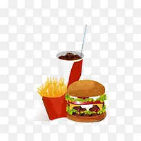 手绘肯德基食物矢量图-空若网 手绘肯德基食物矢量图-空若网