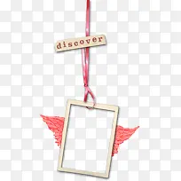 粉色翅膀创意丝带结相框-空若网 粉色翅膀创意丝带结相框-空若网