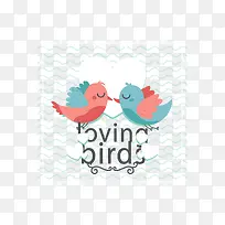 波浪背景爱情鸟-空若网 波浪背景爱情鸟-空若网