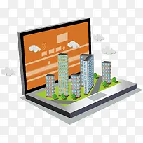 扁平化电脑城市-空若网 扁平化电脑城市-空若网